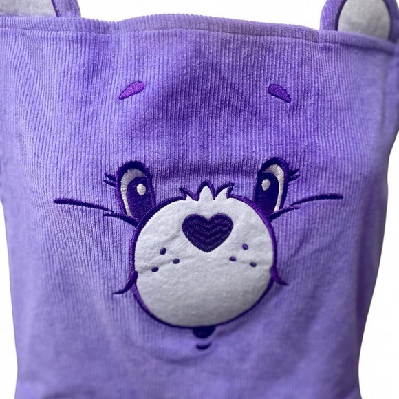 Dolls Kill x Care Bears purple corduroy pinafore dress 1X - Picture 3 of 7